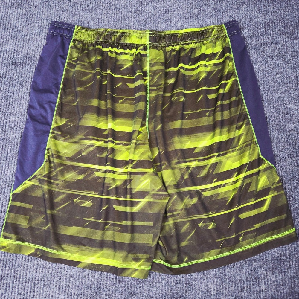 Under‎ Armour Mens 2XL Athletic Shorts Neon Green Black Geometric Digital Print